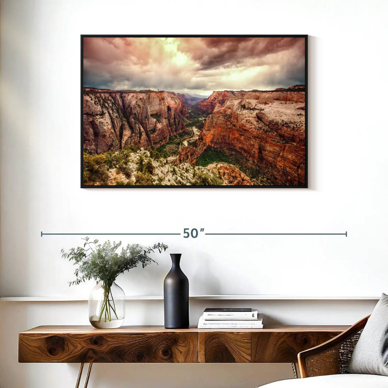 Parc national de Zion à couper le souffle, Cadre flottant noir, 37 po x 25 po