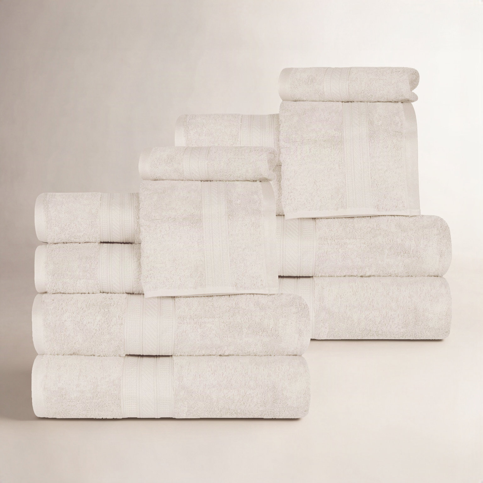 Steinarr 12-Piece Cotton Towel Set, Almond