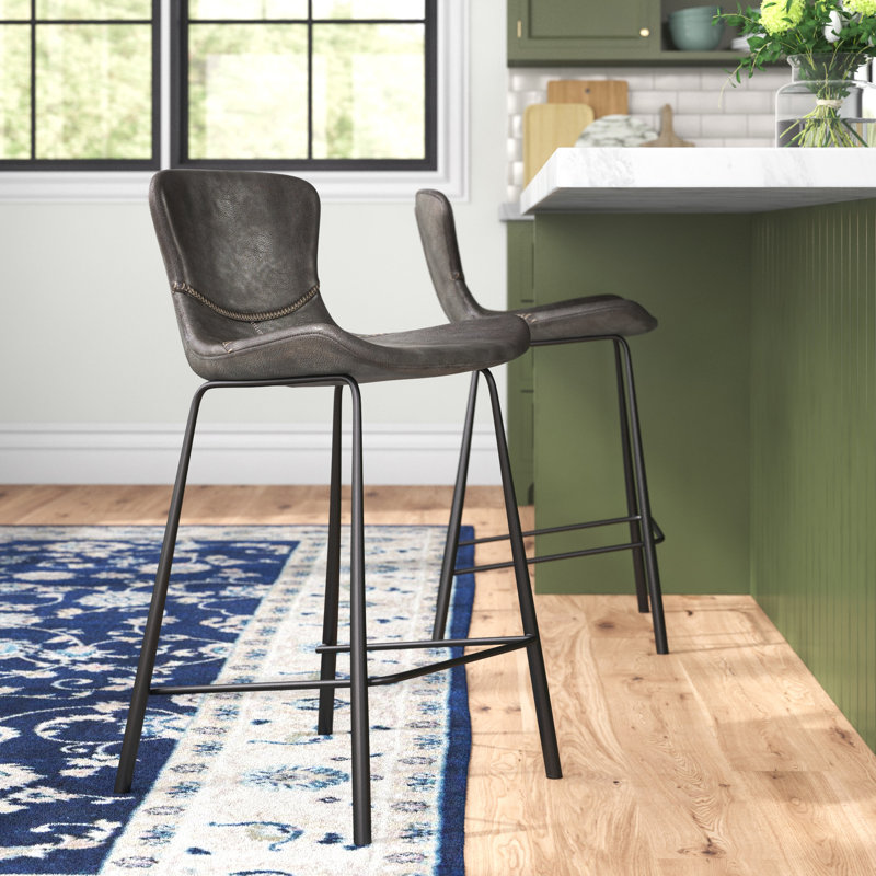 Tabouret de bar et de comptoir Mald, Tabouret de comptoir (assise de 26 po de hauteur), Gris anthracite