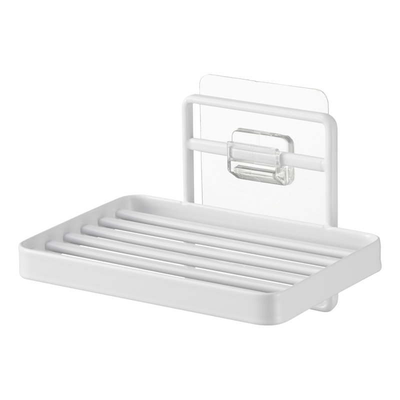 White Stainless Steel Self-Adhesive Soap Tray