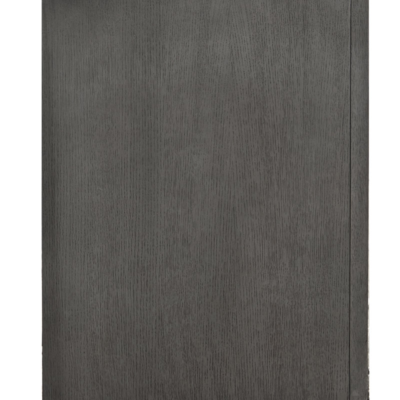 Dark Grey Maple Wood 4-Door Credenza with Adjustable Shelves