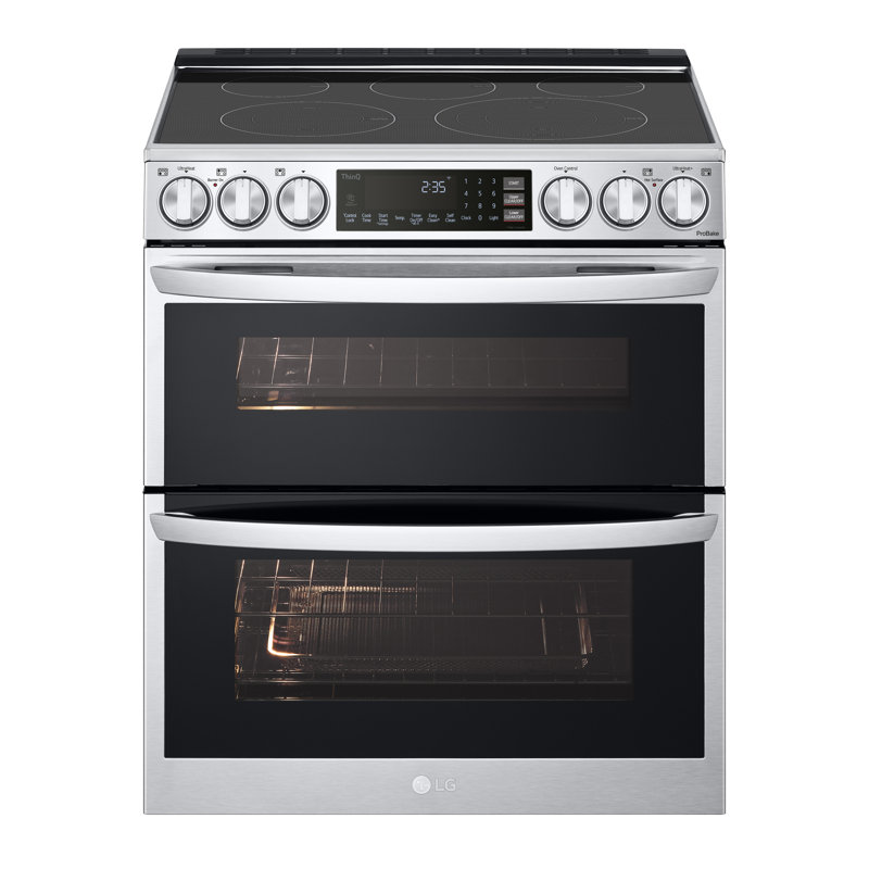 LG 7.3 cu. ft. Smart Electric Double Oven Slide-in Range with InstaView, ProBake Convection, Air Fry, and Air Sous Vide