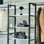 Cadre en métal blanc pour garde-robe en bois - Rangement très profond, résistance à la rouille thermolaquée, formation d'eau et de chaleur, surface à égratignures, panneau E0, 2 x plus épais, produit, option de construction modulaire