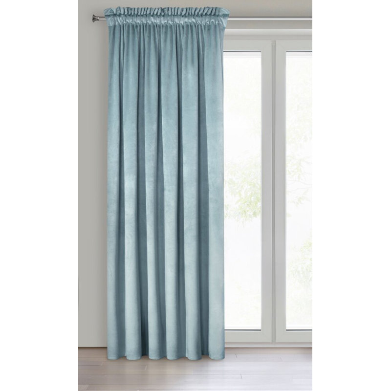 Melanie Polyester Blackout Eyelet Curtain Panel, Blue
