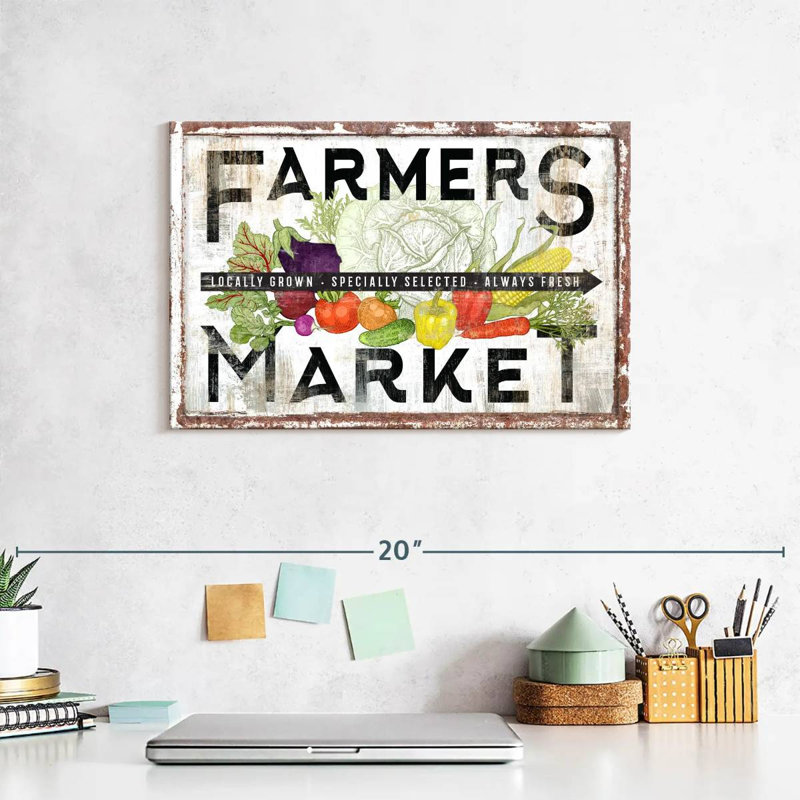 «Farmers Market», impression sur toile, H 8 po x l 12 po x P 1 po