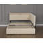 Structure de lit double, lit tapissier avec 2 tiroirs de rangement, conception à DEL et USB, aucun sommier nécessaire, beige-376166469