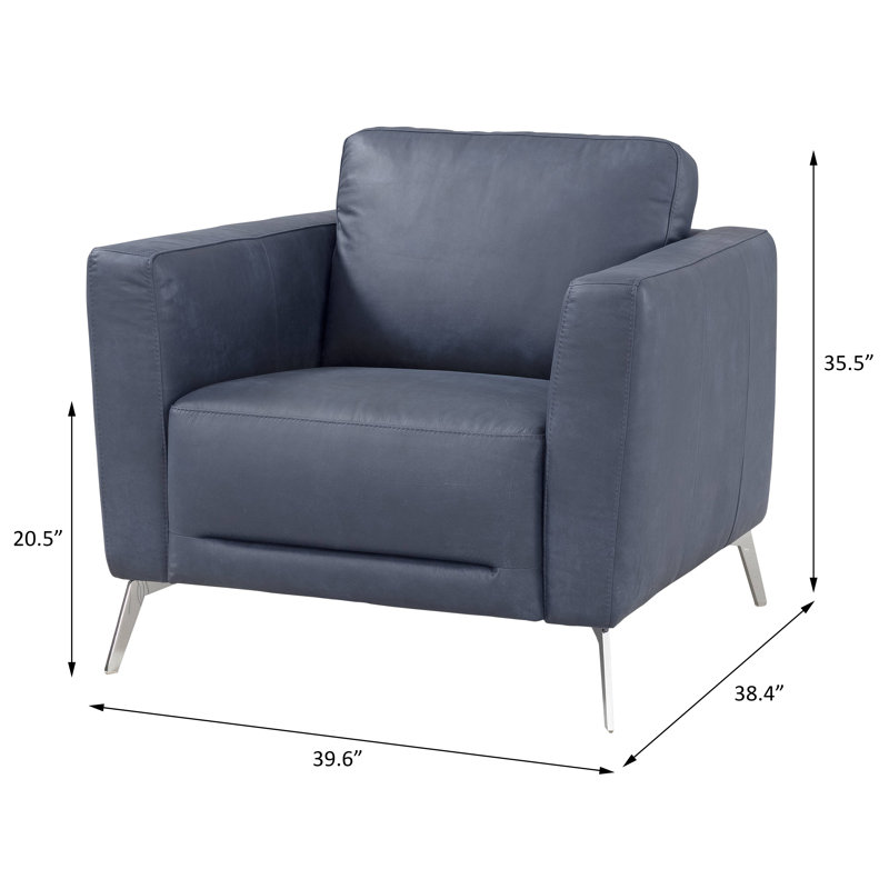 Fauteuil en cuir véritable l 39,6 po Scalisi