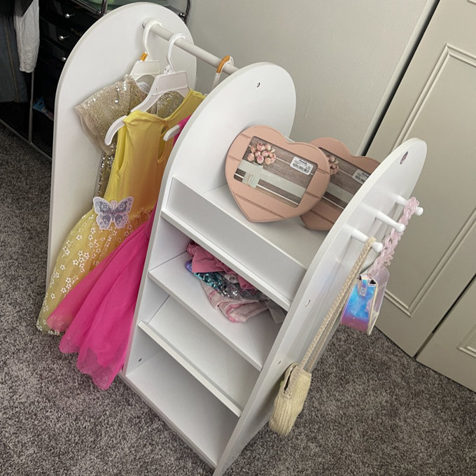 kidkraft wooden fashion pretend dress up station Guidecraft Rotating Dress Up Storage Natural