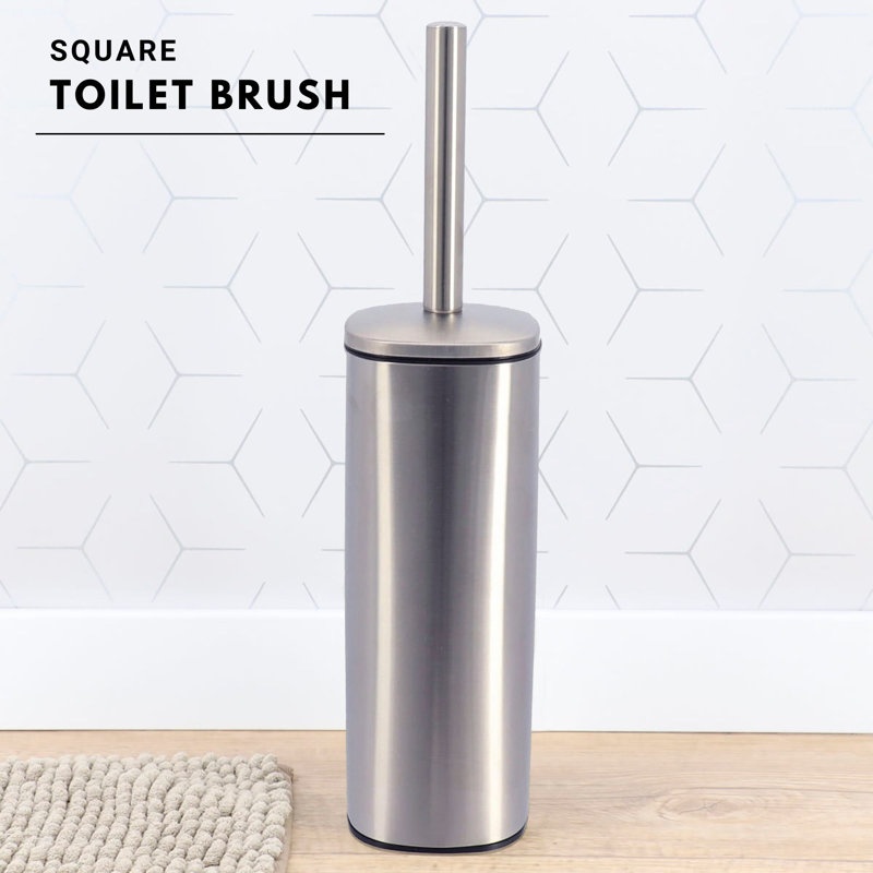 Evideco Mel Metal Toilet Brush And Holder, Stainless Steel