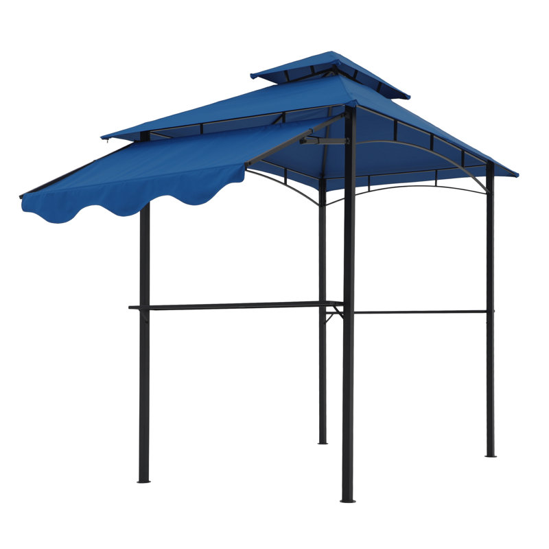8 Ft. W x 5 Ft. D Steel Grill Gazebo, Blue