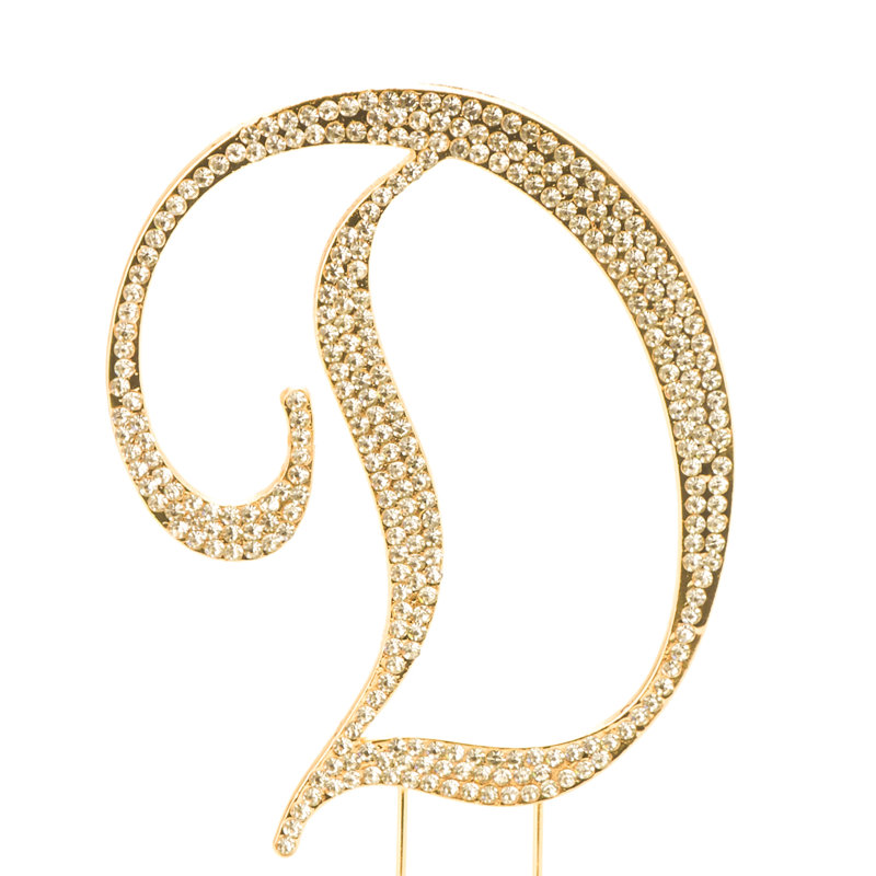Surmatelas à gâteau "d" rhinestone, Or