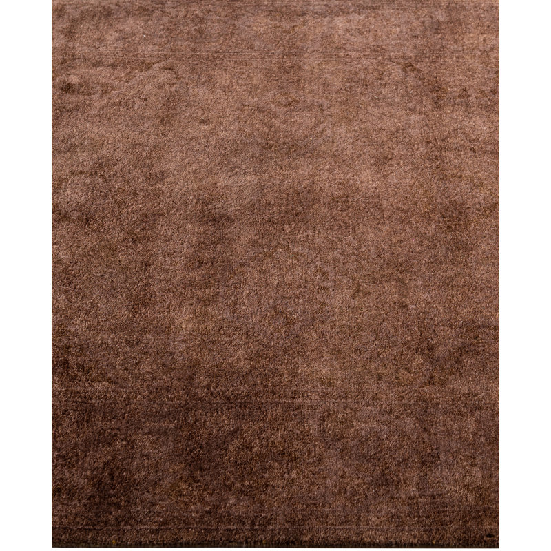 Overdyed Hand-Knotted Wool Modern-Contemporary Brown Area Rug 3' 3" x 5' 4"