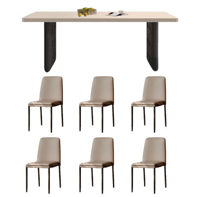 Italian dining table and chair combination.