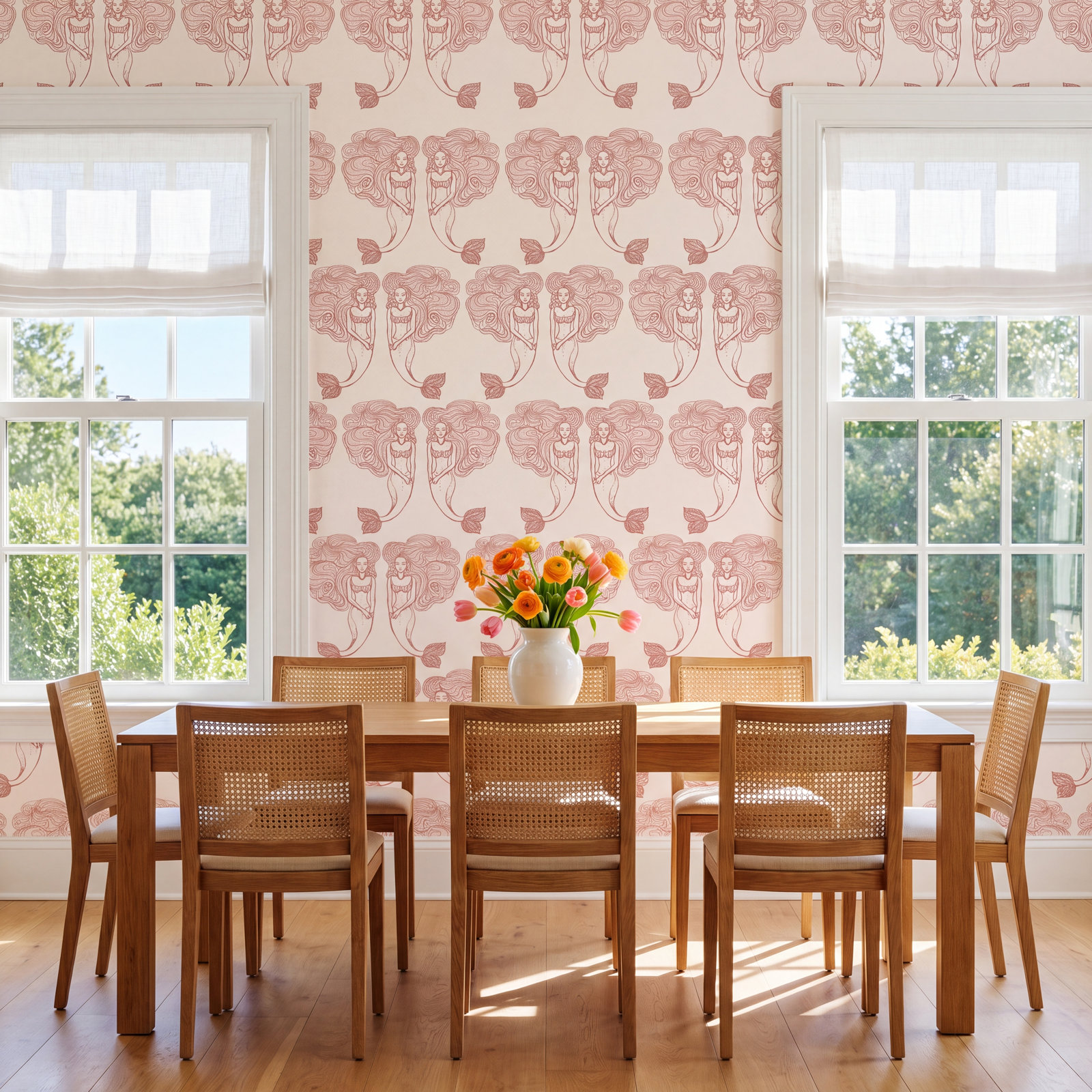 Kendall Self-Adhesive Wallpaper Roll, Coral