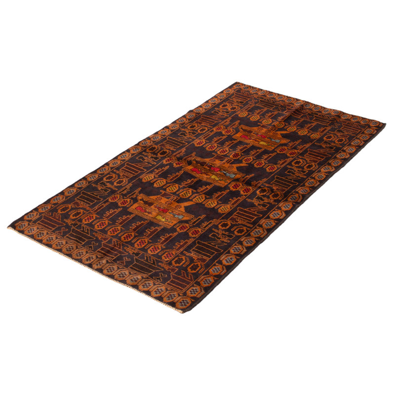 Tapis bleu marine foncé Ayshwarya 3 pi 7 po x 6 pi 7 po