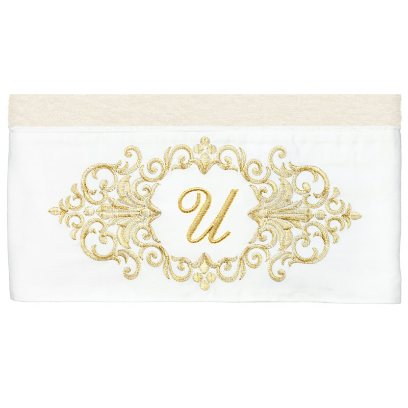 Linum Home Textiles 100% Turkish Cotton MONICA 2PC Embellished Bath Towel Set, U