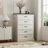 Modern Home Office Set – Desk with 6 Drawers & Tall Storage Cabinet, Matching MDF Furniture, Anti-Tip Design, Easy Assembly