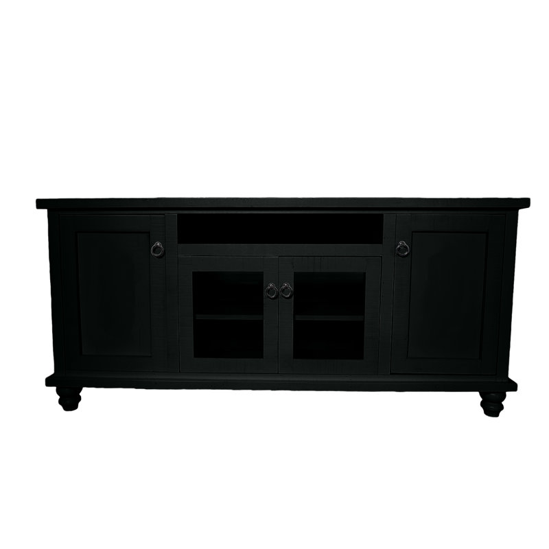 Touber Unfinished Entertainment Center, Matte Black, 37" H x 80" W x 17" D