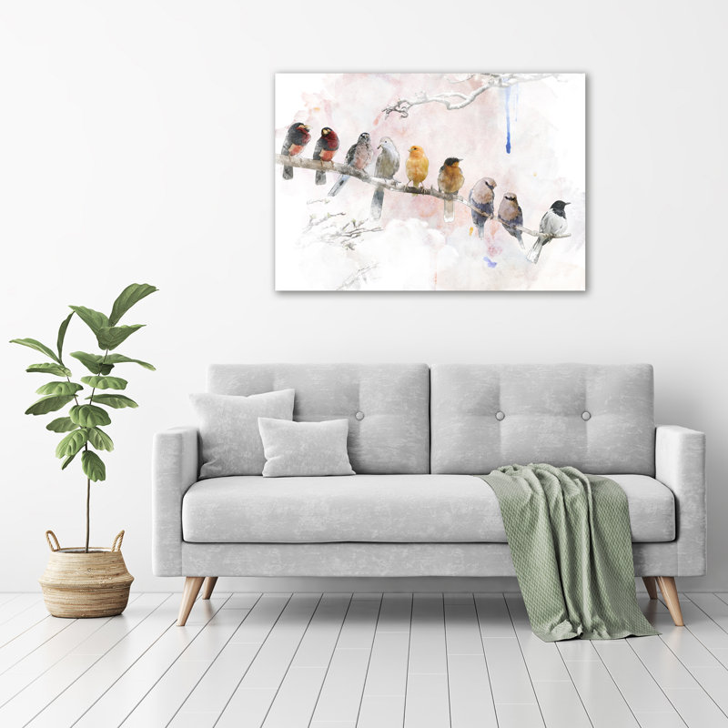 Birds On The Branch - Wrapped Canvas Print