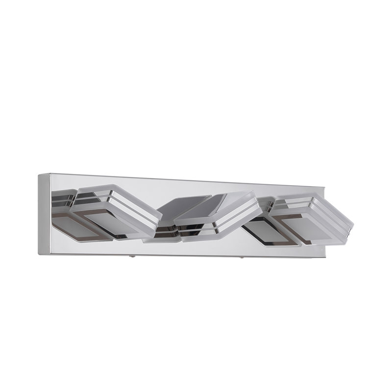 Modern Dimmable Vanity Lights for Bathroom LED 3 Light Bathroom Lights Over Mirror Chrome Bath Wall Lighting