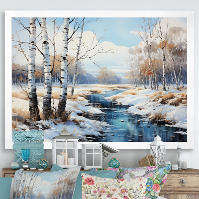 Birch Woods Winter Whispers IV - arbre, art mural Birch