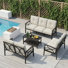 Ensemble de conversation pour patio pour 7 personnes avec coussins