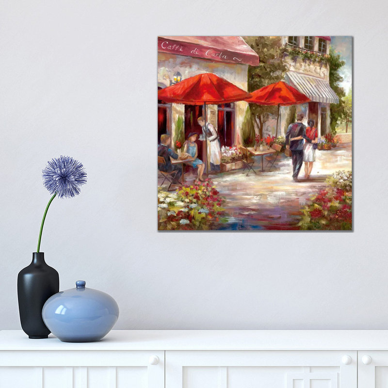 Café Afternoon I by Nan - Painting on Canvas, Wrapped Canvas, 45.72 cm H x 45.72 cm W x 3.175 cm D