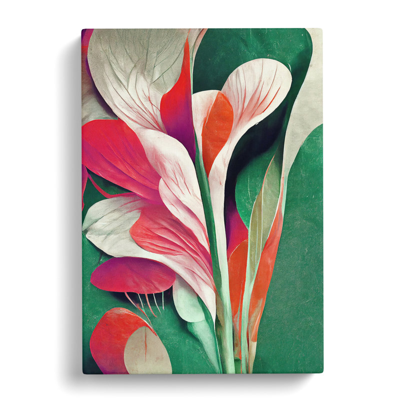 Pretty Abstract Flowers No.4 - Wrapped Canvas, 76cm H x 50cm W x 3cm D