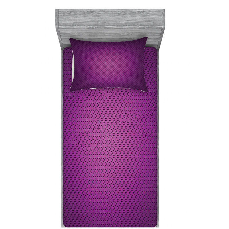 Microfiber Geometric Sheet Set, Twin XL Sheet Set with Fitted Sheet