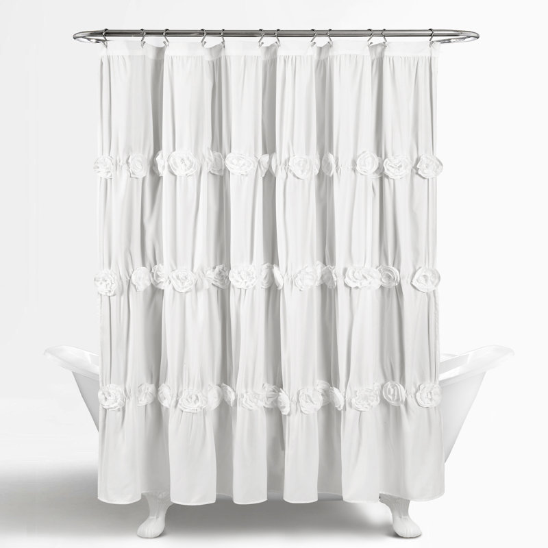 Rideau de douche simple Darla, Blanc, l 72 po x L 72 po