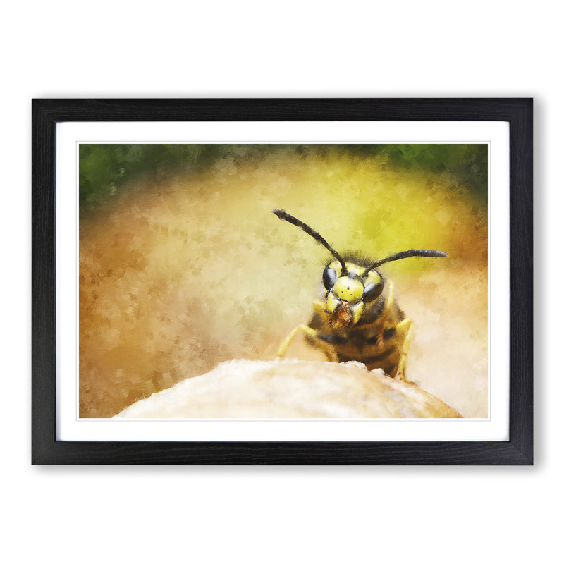 Wasp Painting - Picture Frame Graphic Art, Black, 36cm H x 48cm W x 2cm D