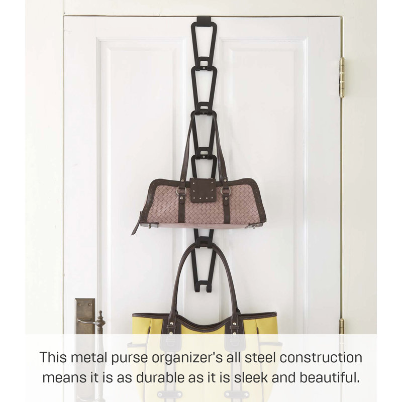Black Steel Chain Link Bag Holder for Closet and Door
