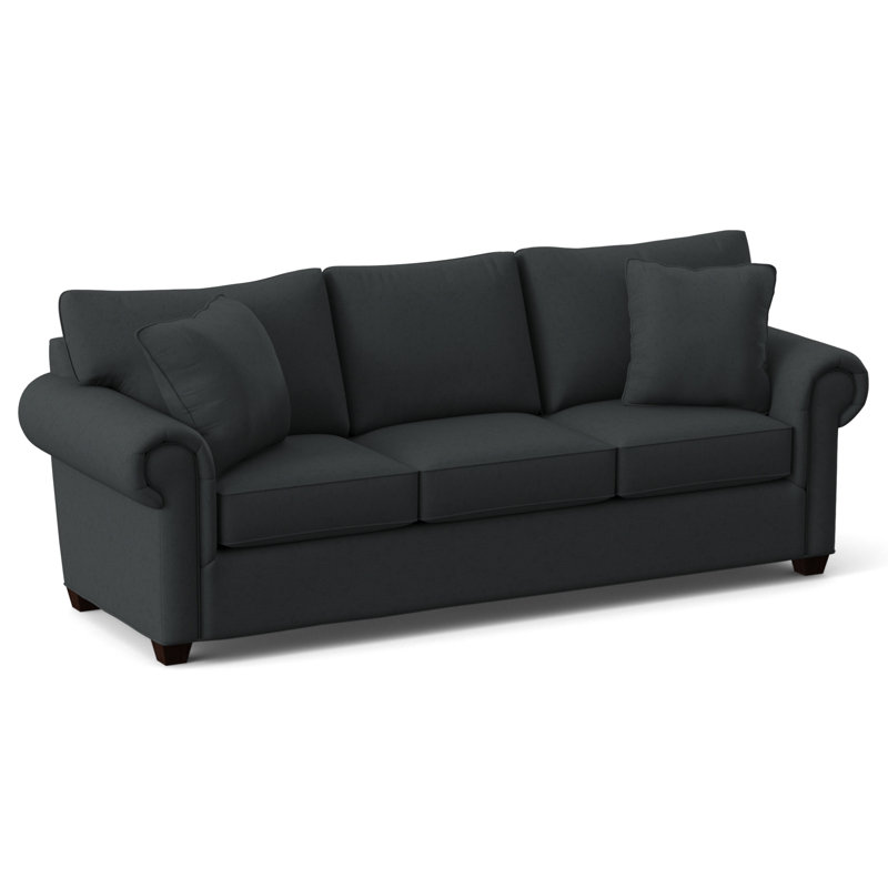 Grace 86" Round Arm Sofa with Reversible Cushions, Ridgecrest Midnight