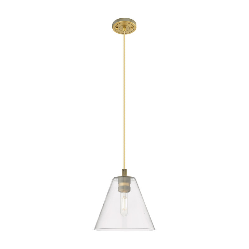 Kehlani - Luminaire suspendu 1 corde Berkshire, Laiton brossé, H 128,75 po x l 8 po x P 8 po
