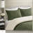 Luxurious Chenille Bedding Sets, Queen Size Waffle Knit, Cozy Olive Comforter