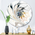 White Stained Glass Floral Art - Large Floral Wall Art Canvas