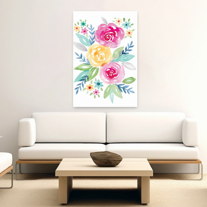 «Roses 1», art délicat coloré, nature, printemps, 60" H x 40" W