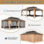 Pavillon de jardin avec cadre en aluminium et protection de la vie privée avec double toit en acier galvanisé