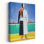 Woman With A Rake Abstract Classic Geometric Wall Art Print by Kazimir Severinovich Malevich - Wrapped Canvas Print-1789346764