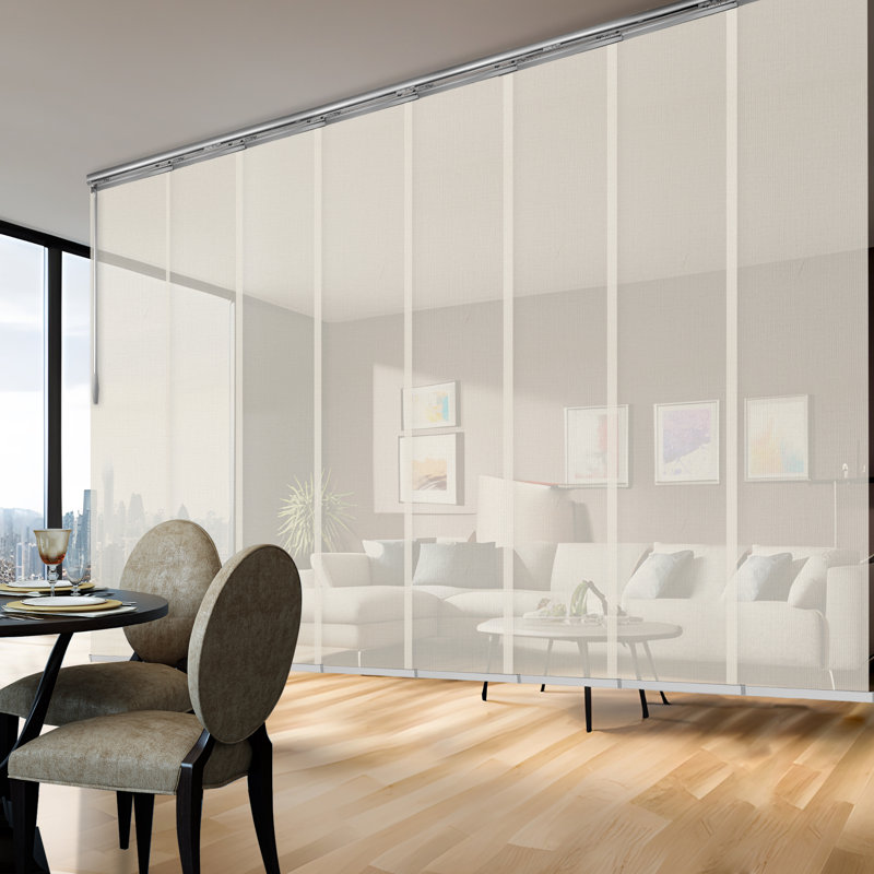 Web 8-Panel Double Rail Panel Track Extendable 130"-175" W, Panel Width 23.5", 94"W x 175"L, Satin Nickel