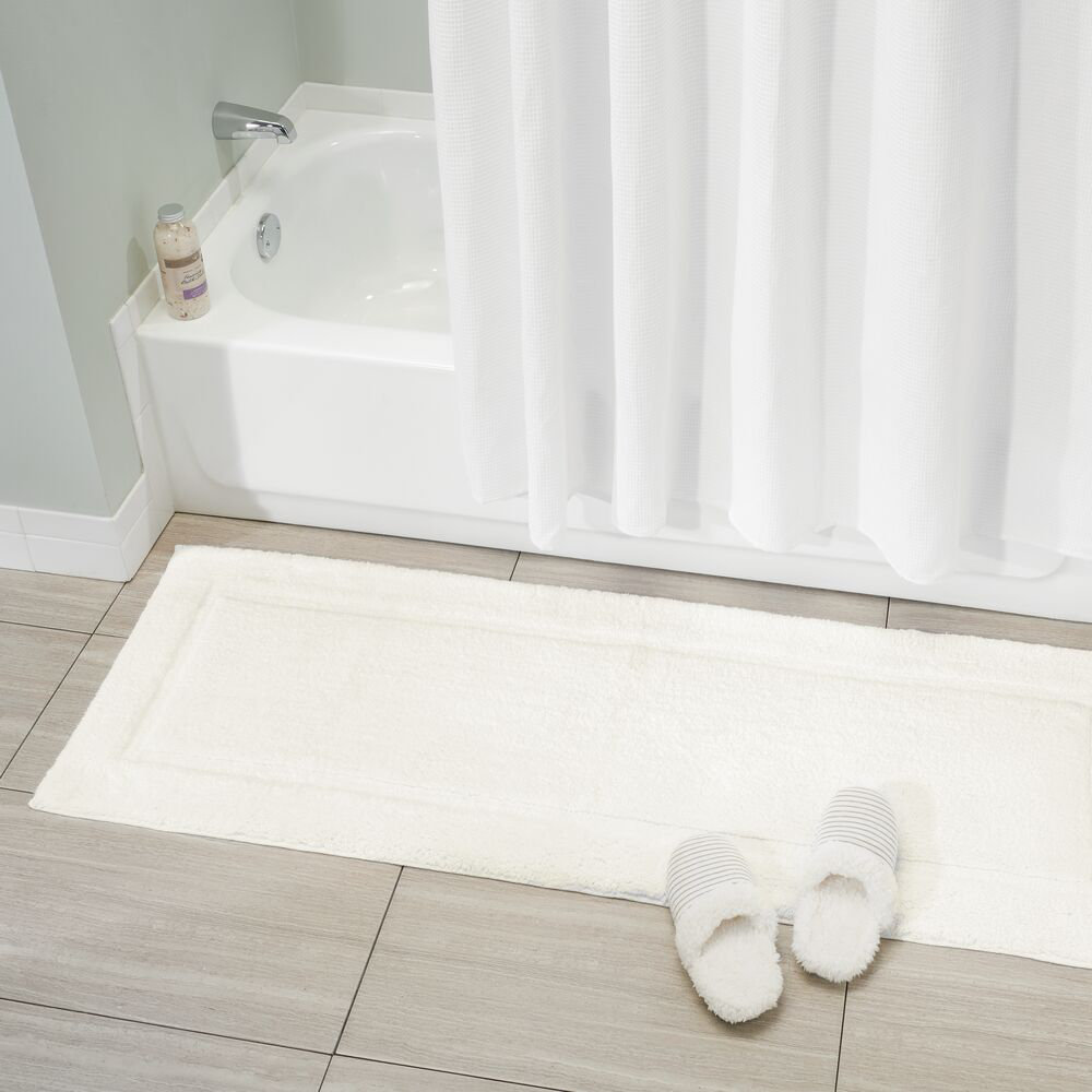 mDesign Large Modern Bath Mat Runner - Non-Skid Bathroom Runner Rug ...