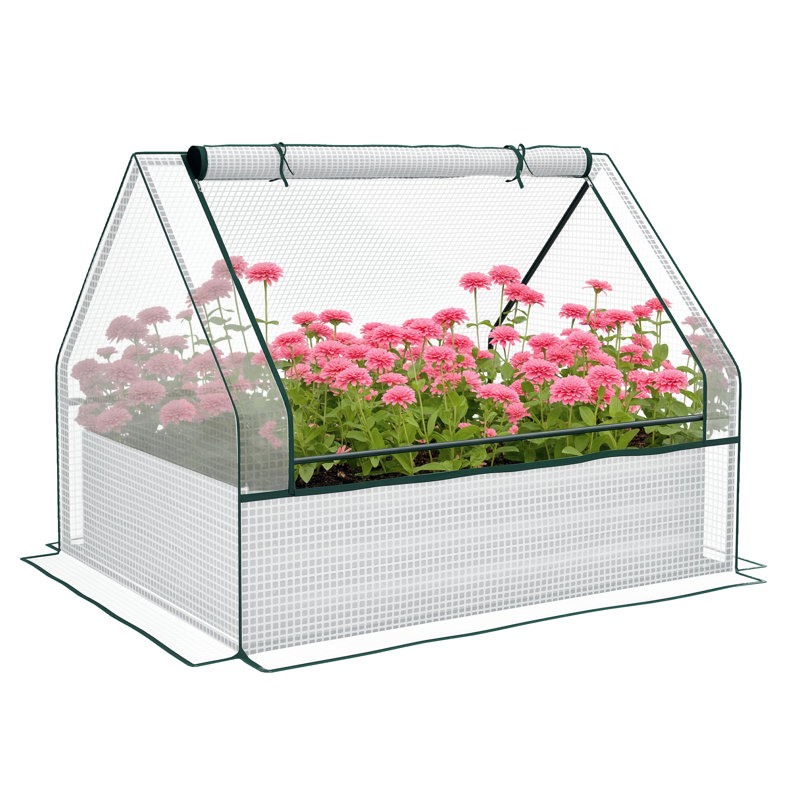 49.25" W x 37.5" D Mini Greenhouse, White/Silver