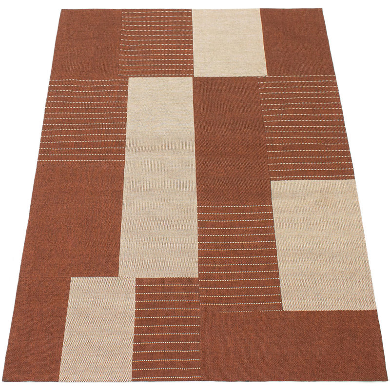 Tapis de zone brun foncé touffeté à la main collage Neymar