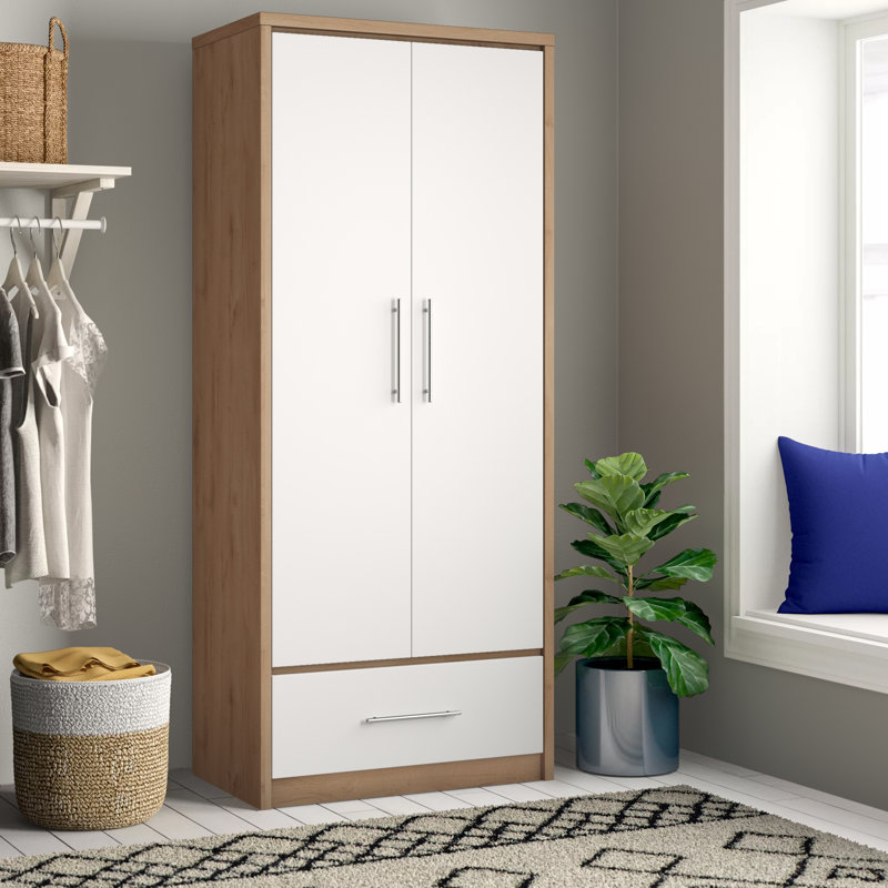 Louisa 2 Door Wardrobe, Oak / White