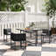 Outsunny 4 Seater Rattan Cube Garden Furniture Set Cushions, Charcoal Grey
