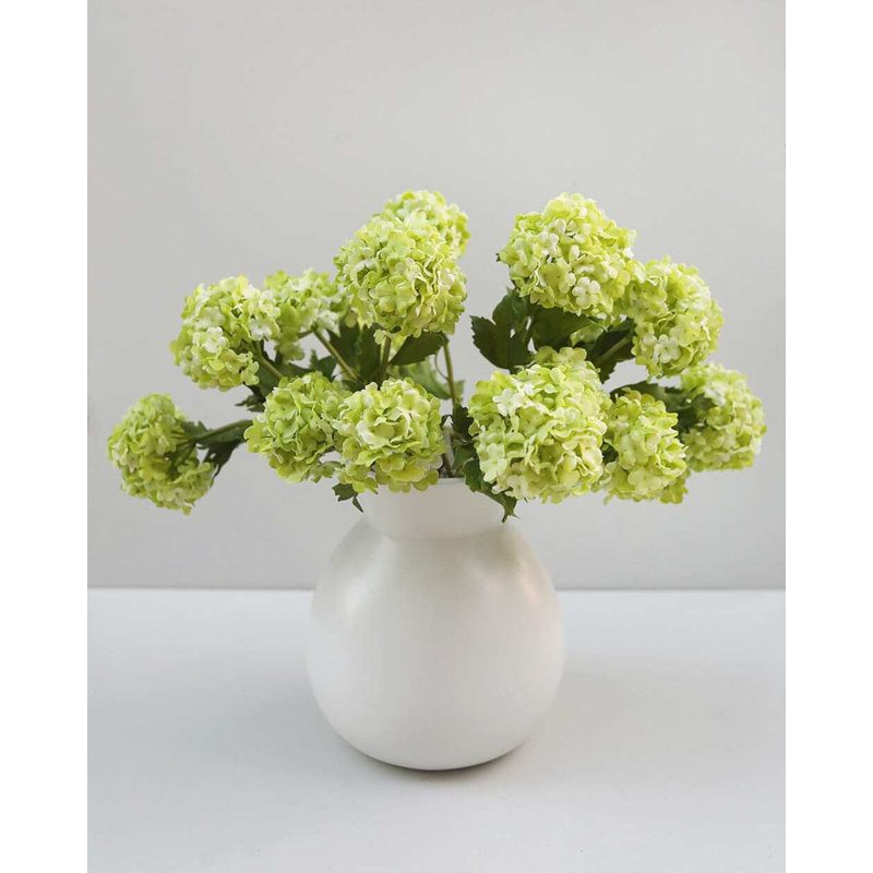 White Faux Snowball 21.5", Green