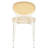 Charlotta Modern Cane Rattan Dining Chair, Boho Wicker Side Chair with Velvet Round Cushion Seat, Mid-Century Accent Seating with White Metal Legs-2083698790-2101938390