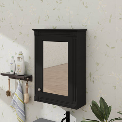 Bathroom Medicine Cabinet With Mirror, Wall-Mounted Single Mirror Door Storage Cabinet With Adjustable Shelf