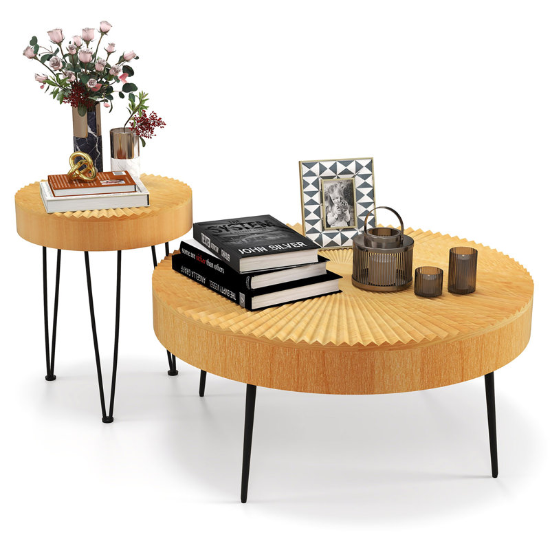 Solid Wood Top Nesting Coffee Table