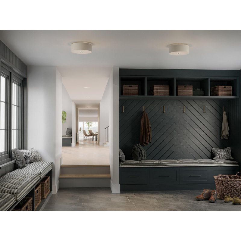 Chantey Linen Flush Mount, Brushed Nickel
